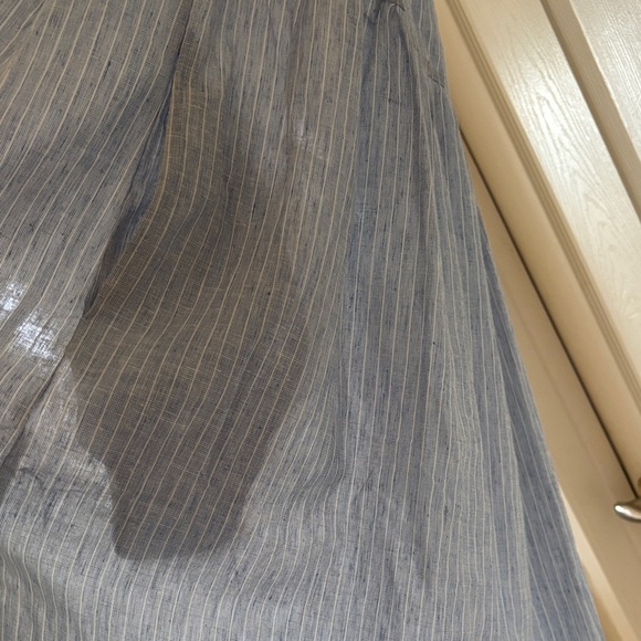 NWT Lintico 100% Linen Blue Striped Maxi Dress - Picture 12 of 13